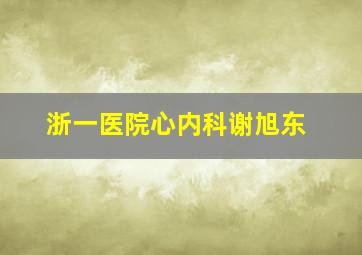 浙一医院心内科谢旭东