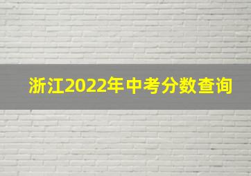 浙江2022年中考分数查询