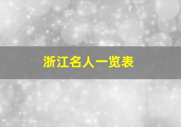 浙江名人一览表