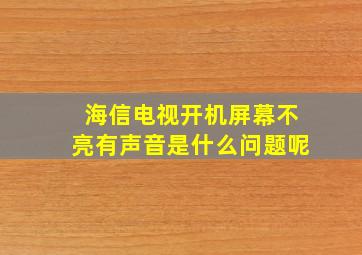 海信电视开机屏幕不亮有声音是什么问题呢