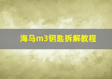 海马m3钥匙拆解教程