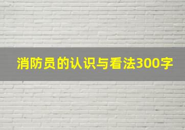 消防员的认识与看法300字