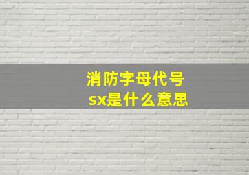 消防字母代号sx是什么意思