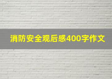 消防安全观后感400字作文