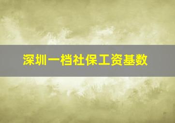 深圳一档社保工资基数