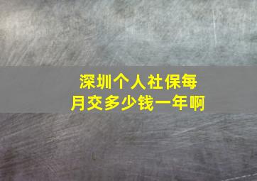 深圳个人社保每月交多少钱一年啊