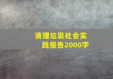 清理垃圾社会实践报告2000字