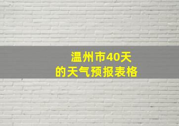 温州市40天的天气预报表格