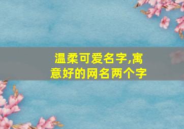 温柔可爱名字,寓意好的网名两个字