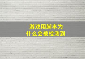 游戏用脚本为什么会被检测到