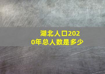 湖北人口2020年总人数是多少