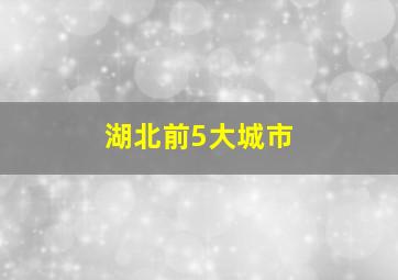 湖北前5大城市