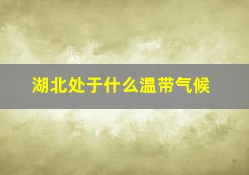 湖北处于什么温带气候