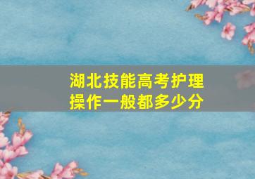 湖北技能高考护理操作一般都多少分