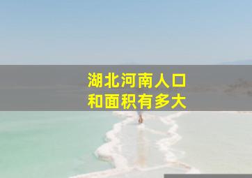 湖北河南人口和面积有多大