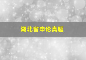 湖北省申论真题