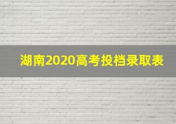 湖南2020高考投档录取表