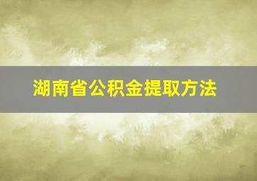 湖南省公积金提取方法