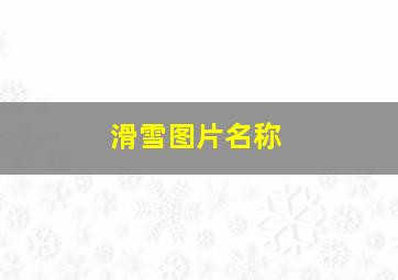 滑雪图片名称