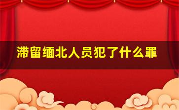 滞留缅北人员犯了什么罪