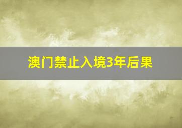 澳门禁止入境3年后果