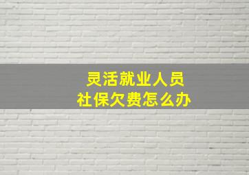 灵活就业人员社保欠费怎么办