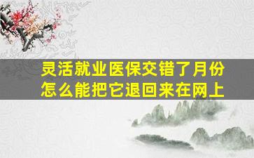 灵活就业医保交错了月份怎么能把它退回来在网上