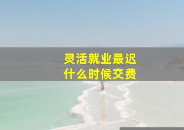 灵活就业最迟什么时候交费