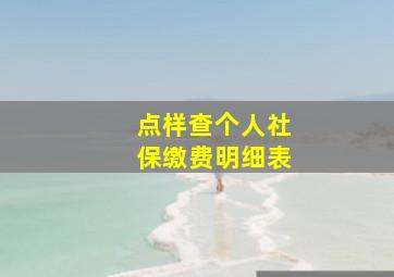 点样查个人社保缴费明细表