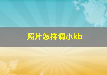 照片怎样调小kb