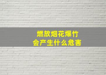 燃放烟花爆竹会产生什么危害