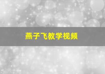 燕子飞教学视频