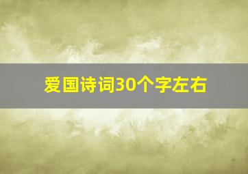 爱国诗词30个字左右