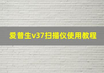 爱普生v37扫描仪使用教程