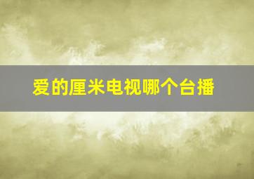 爱的厘米电视哪个台播