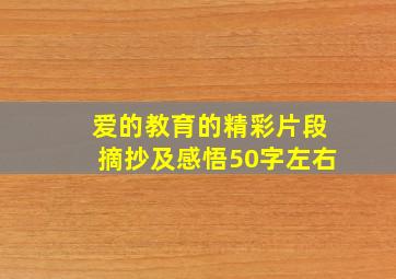 爱的教育的精彩片段摘抄及感悟50字左右