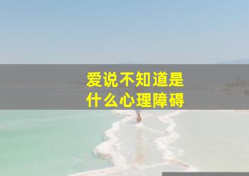 爱说不知道是什么心理障碍