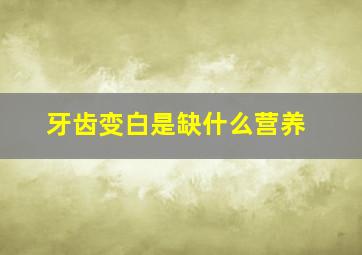 牙齿变白是缺什么营养