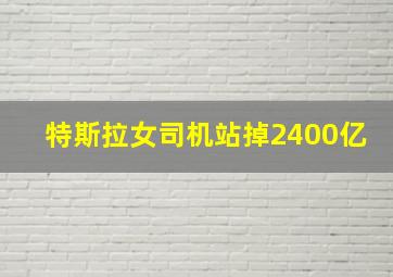 特斯拉女司机站掉2400亿