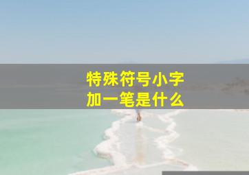 特殊符号小字加一笔是什么