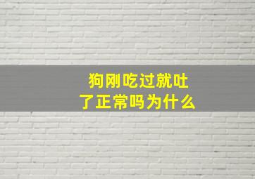 狗刚吃过就吐了正常吗为什么