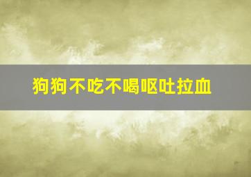 狗狗不吃不喝呕吐拉血