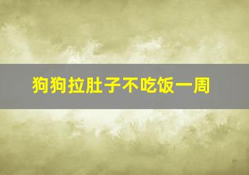 狗狗拉肚子不吃饭一周