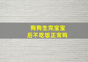 狗狗生完宝宝后不吃饭正常吗