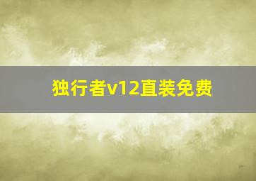 独行者v12直装免费