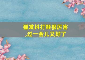 猫发抖打颤很厉害,过一会儿又好了