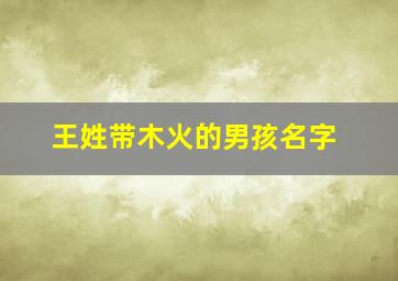 王姓带木火的男孩名字