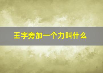 王字旁加一个力叫什么