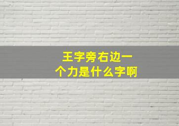 王字旁右边一个力是什么字啊