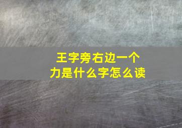 王字旁右边一个力是什么字怎么读